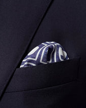 Blue Block Print Pocket Square