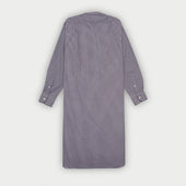 Brown Check Cotton Nightshirt With Navy Piping