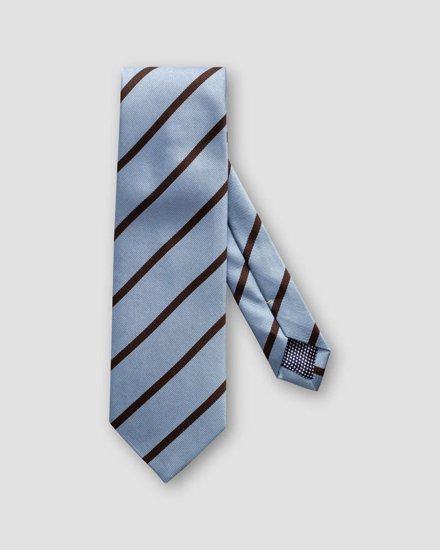 Blau und braun gestreifte Seidenkrawatte - Eton