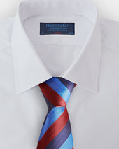 Burgundy Navy Block Stripe Silk Tie