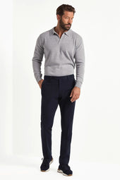 Cotton And Cashmere Garda Trousers Made In Italy