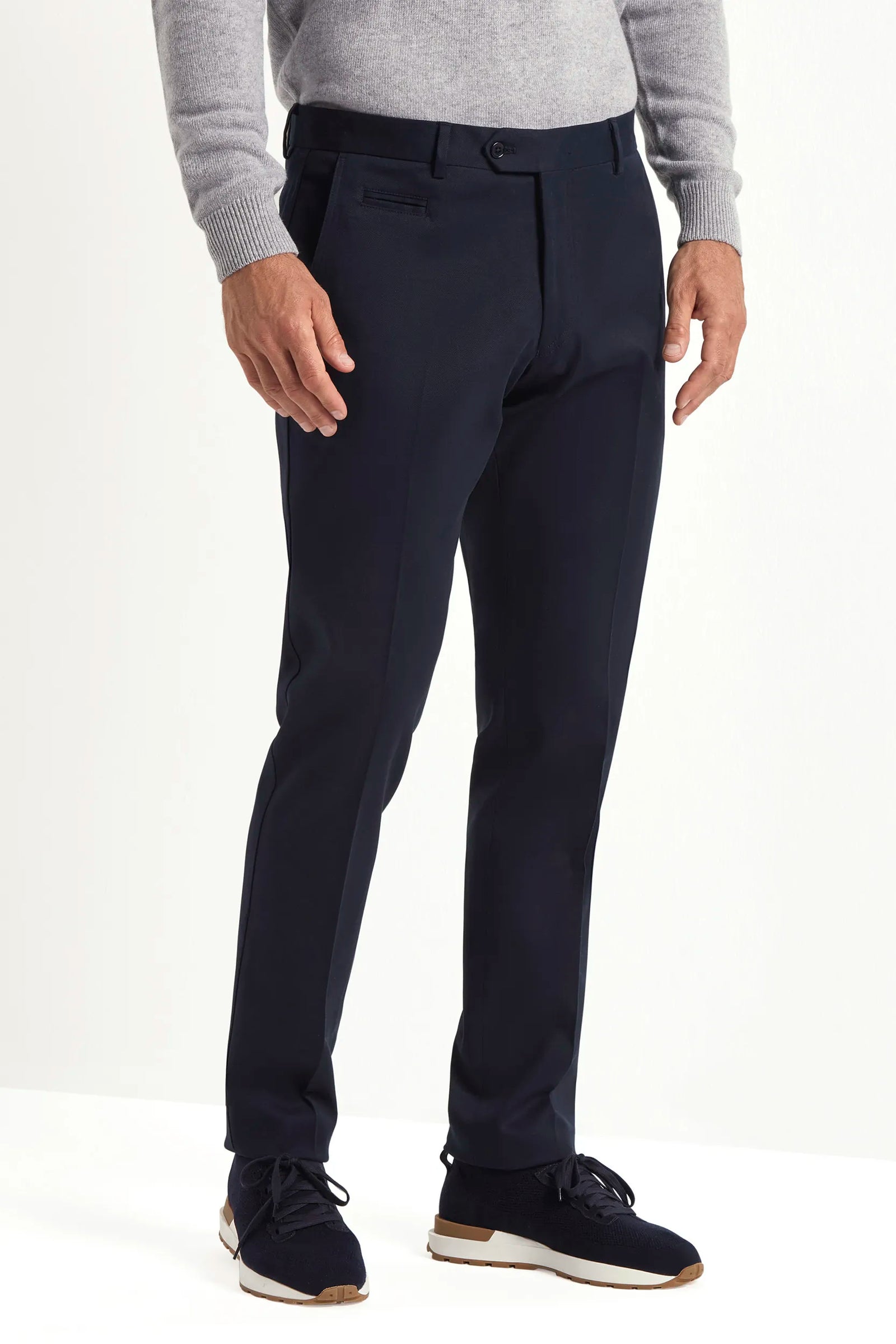 Cotton And Cashmere Garda Trousers Made In Italy