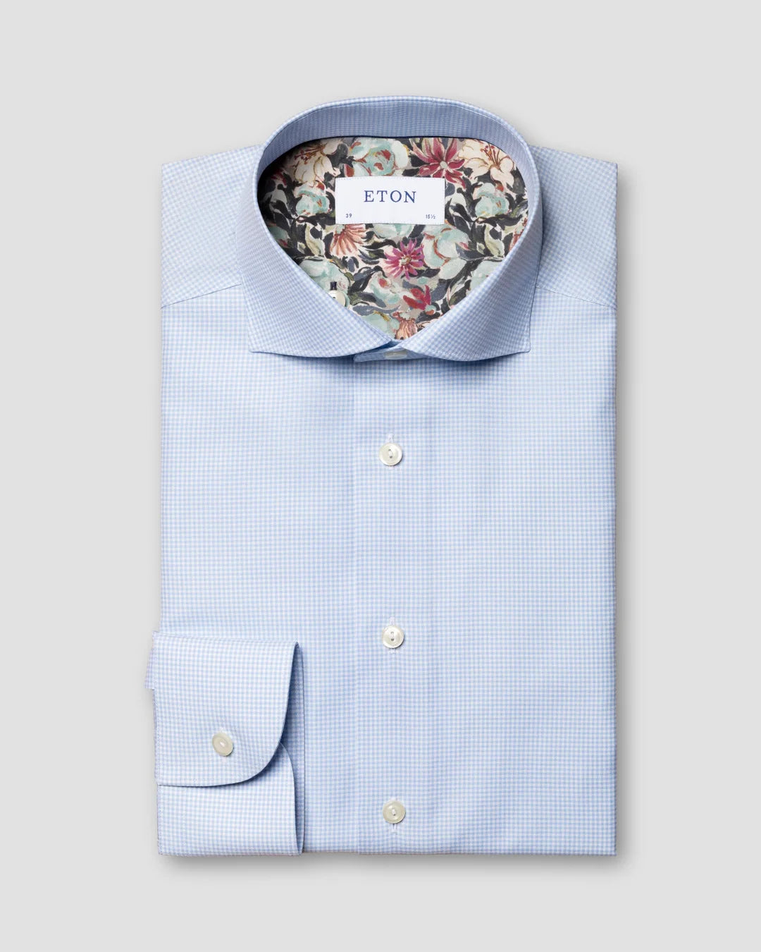 Checked Cotton Lyocell Stretch Shirt Eton