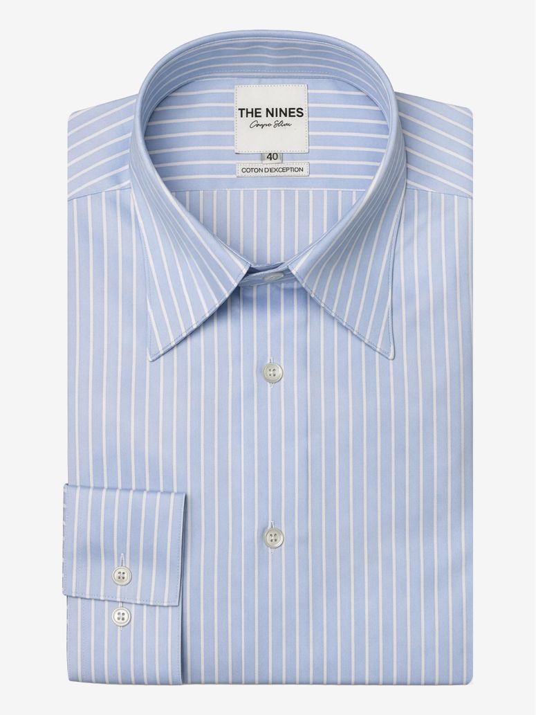 Classic Collar Shirt With Double Stripes