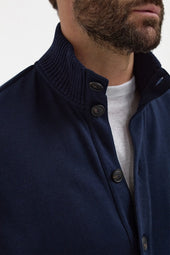 Cotton Knitted Bomber Made In Italy