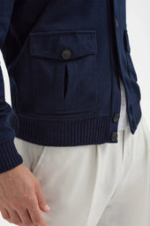Cotton Knitted Bomber Made In Italy