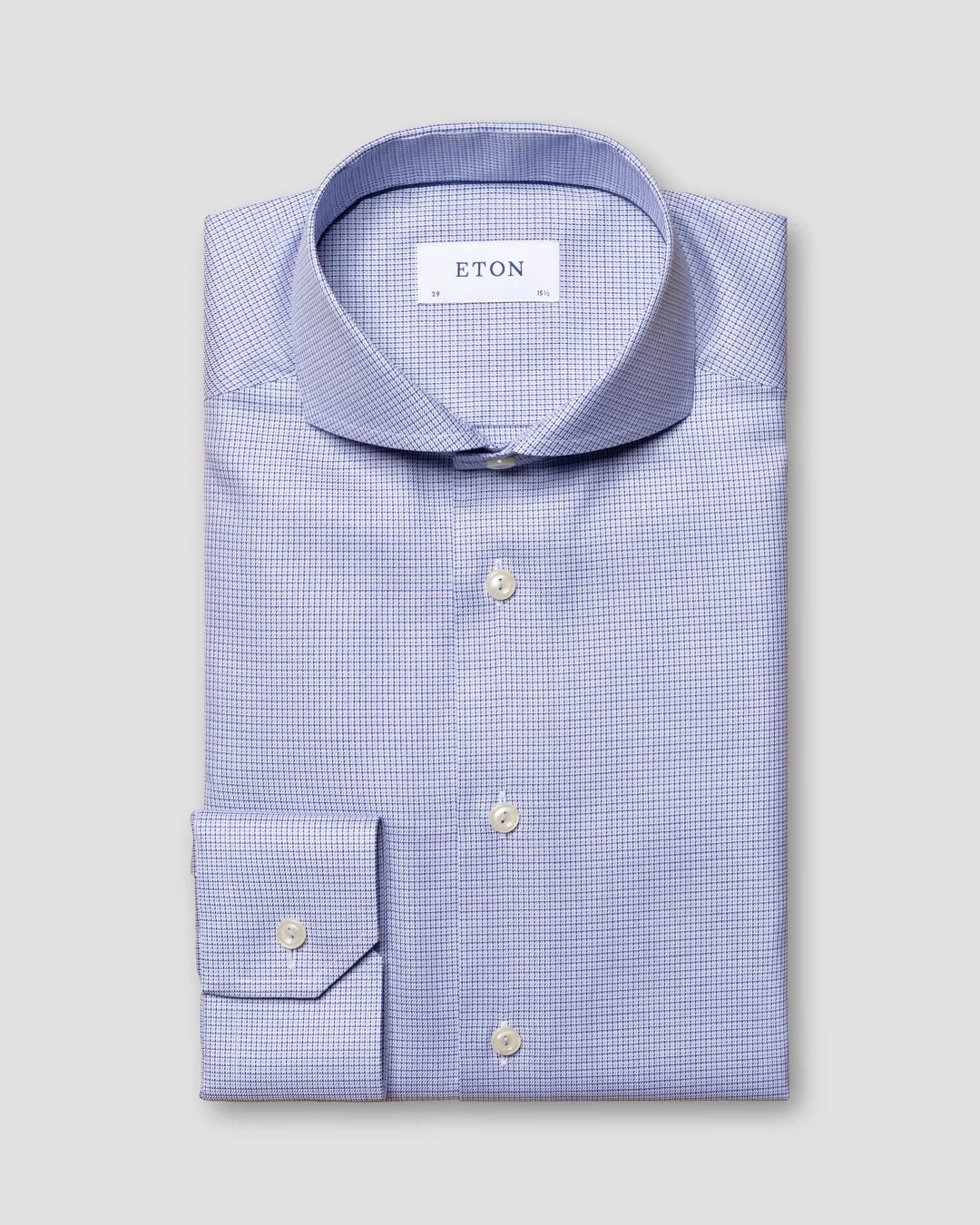 Houndstooth Cotton Lyocell Stretch Shirt Eton