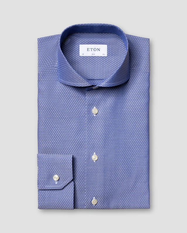 Blue diamond weave shirt - Eton