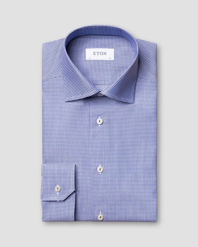Blue Dots Weave Shirt - Eton