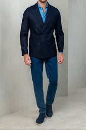 Double Breasted Jacket In Jersey Made In Italy