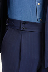 Striped Double Breasted Suit Made In Italy