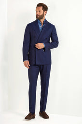 Striped Double Breasted Suit Made In Italy