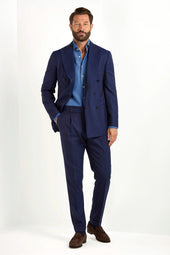 Blue striped double breasted suit - Made in Italy