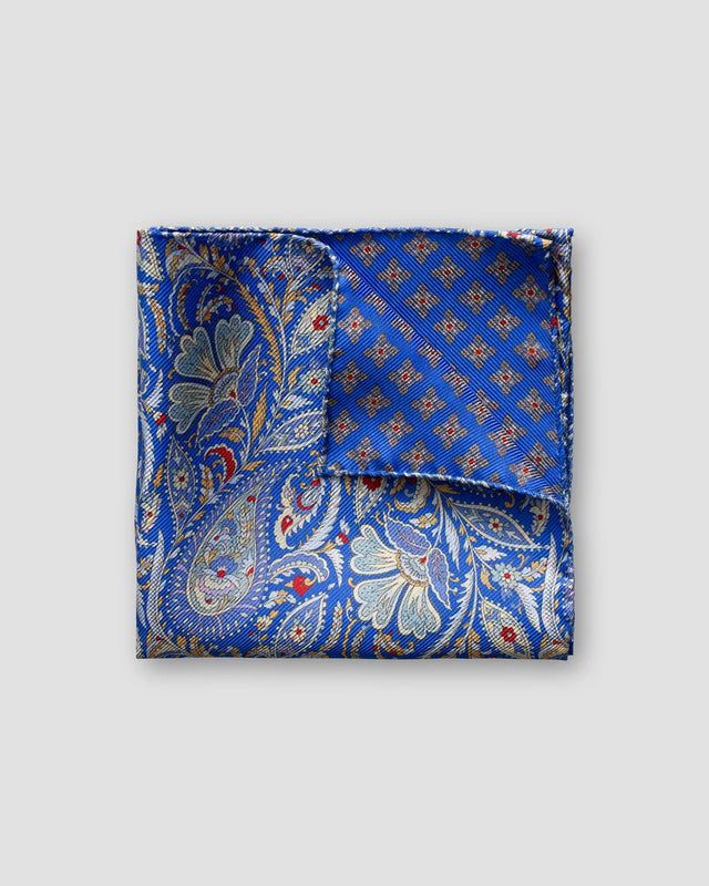 Blue double print pocket square