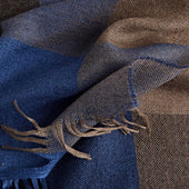 Ecru Large Check Silk Cashmere Scarf