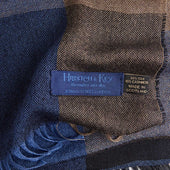 Ecru Large Check Silk Cashmere Scarf