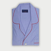 End On End Cotton Pyjamas With Red Piping