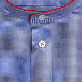 Fine Gingham Check Sea Island Quality Cotton Nightshirt With Red Piping