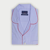 Fine Twill Sea Island Quality Cotton Pyjamas With Red Piping