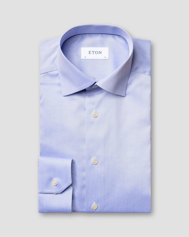 Hellblaues Hemd aus feinem Twill - Eton