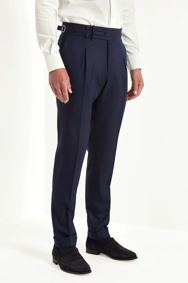 Blue flannel Limited Edition trousers - Made in Italy
