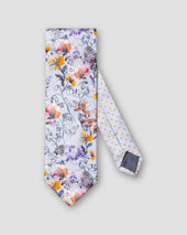 Blaue Baumwollkrawatte mit floralem Print