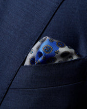 Blue Silk Pocket Square – Four Squares