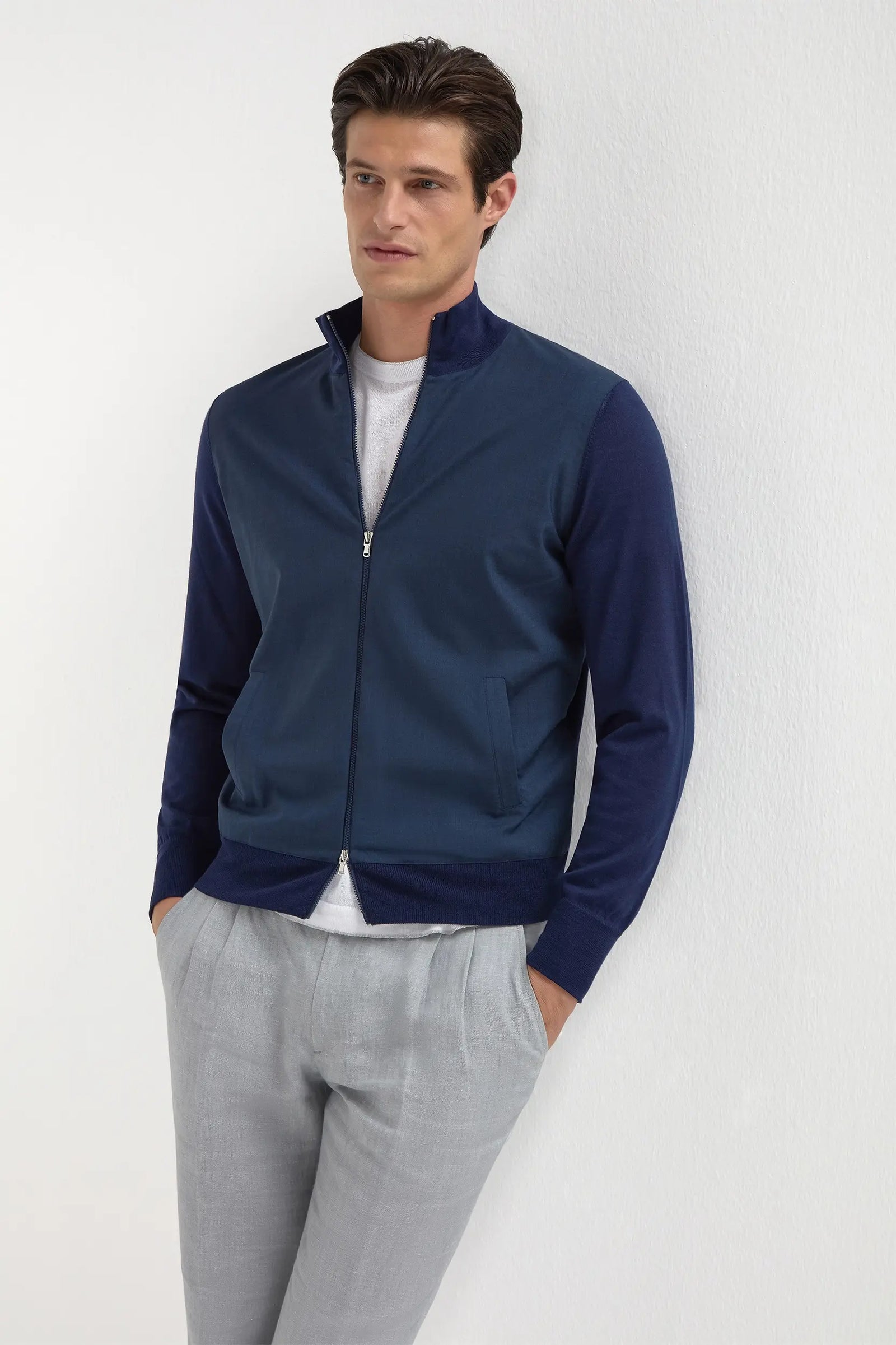 Wool Knit Bomber Made In Italy