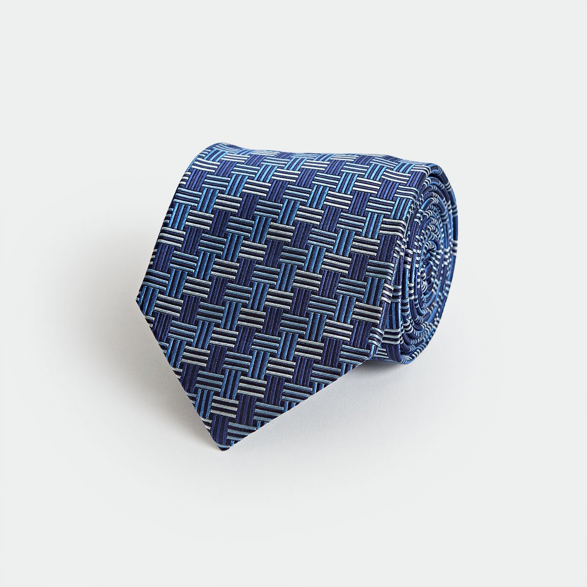 Geometric Basketweave Silk Tie