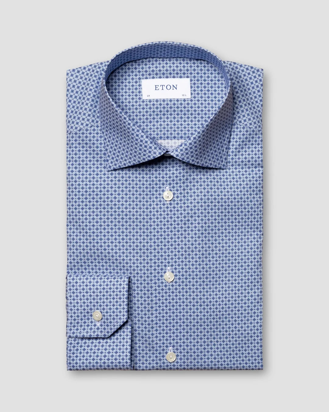 Geometric Print Fine Twill Shirt Eton