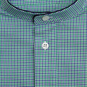 Green Check Cotton Nightshirt With Navy Piping