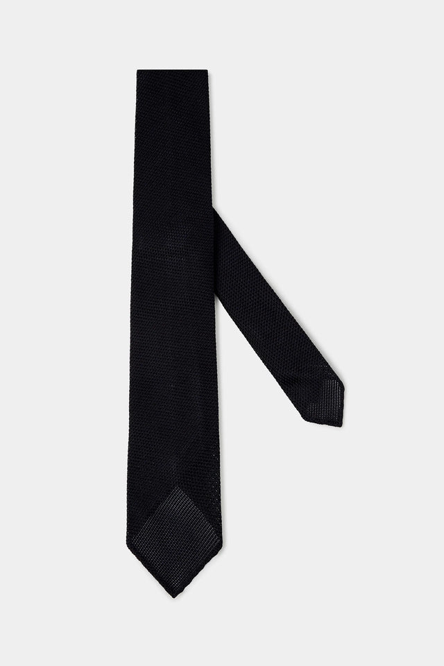 Blue grenadine silk tie - Hand Made In Italy