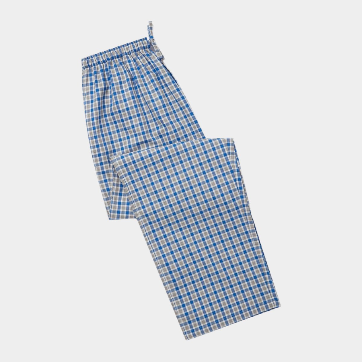 Grey White Checked Brushed Cotton Pyjama Bottoms