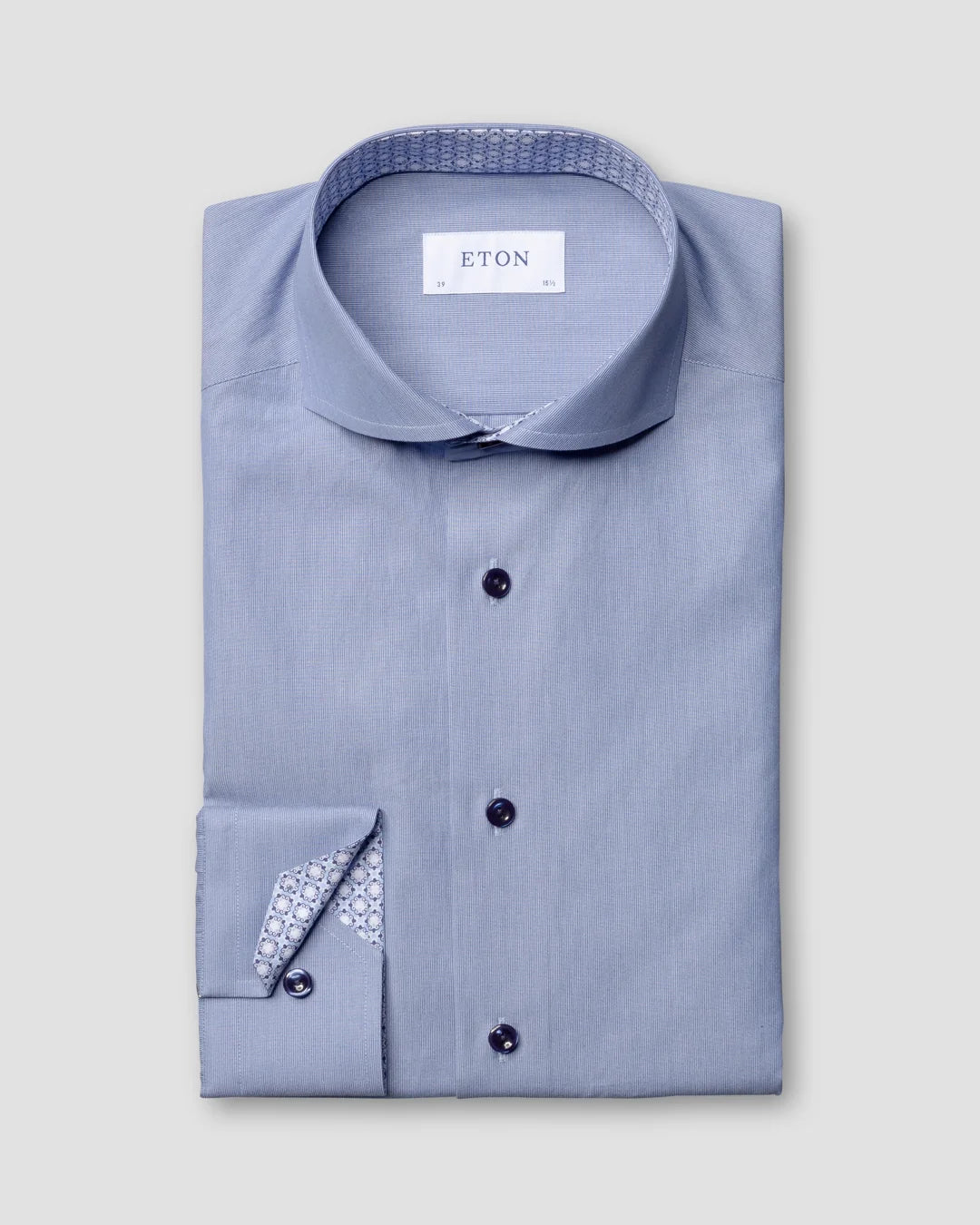 Hairline Striped Shirt Navy Details Eton