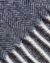 Blue Herringbone Wool Scarf