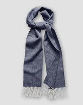 Blue Herringbone Wool Scarf