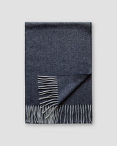 Blue Herringbone Wool Scarf