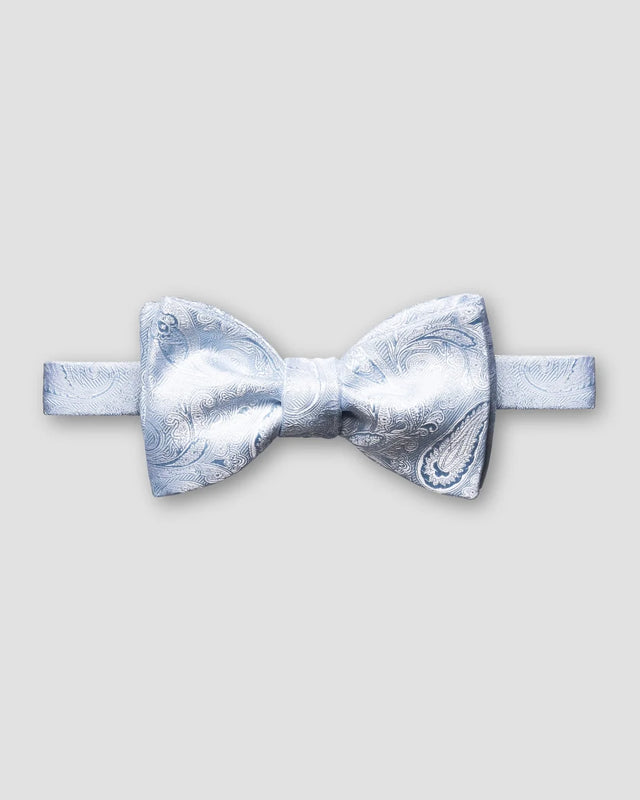 Blau glänzende Schleife mit Paisleymuster - zum Se