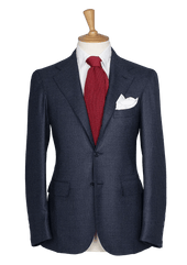 Blue Houndstooth Unstructured Blazer