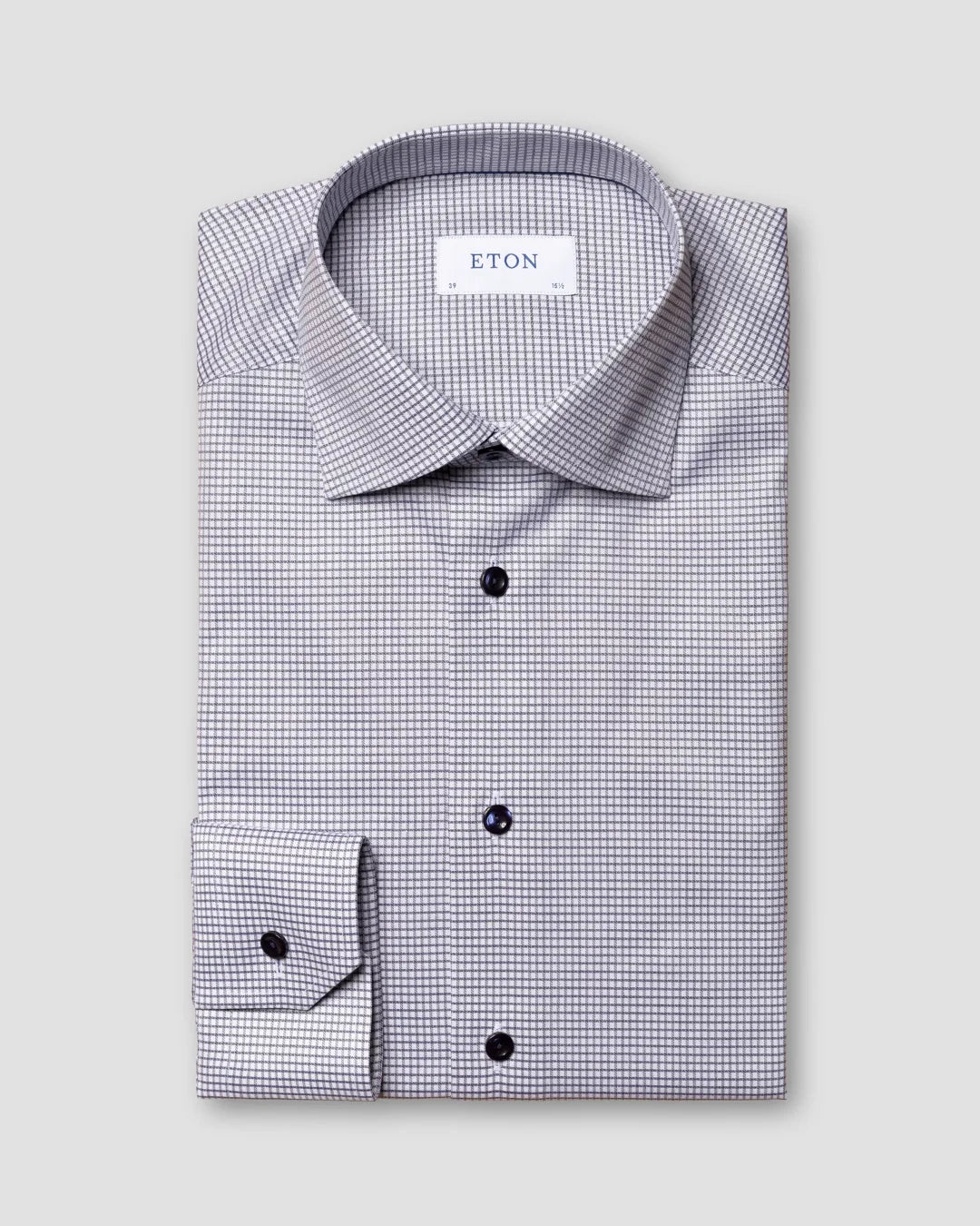 Micro Check Stretch Shirt Eton