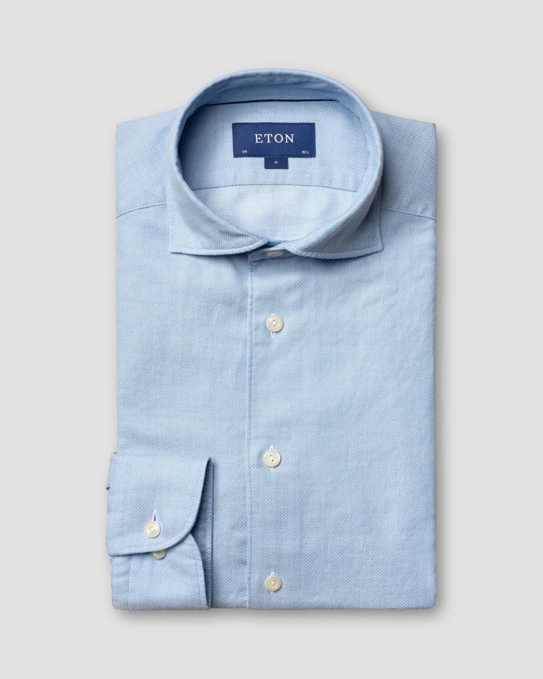 Micro Print Cotton Silk Shirt Eton