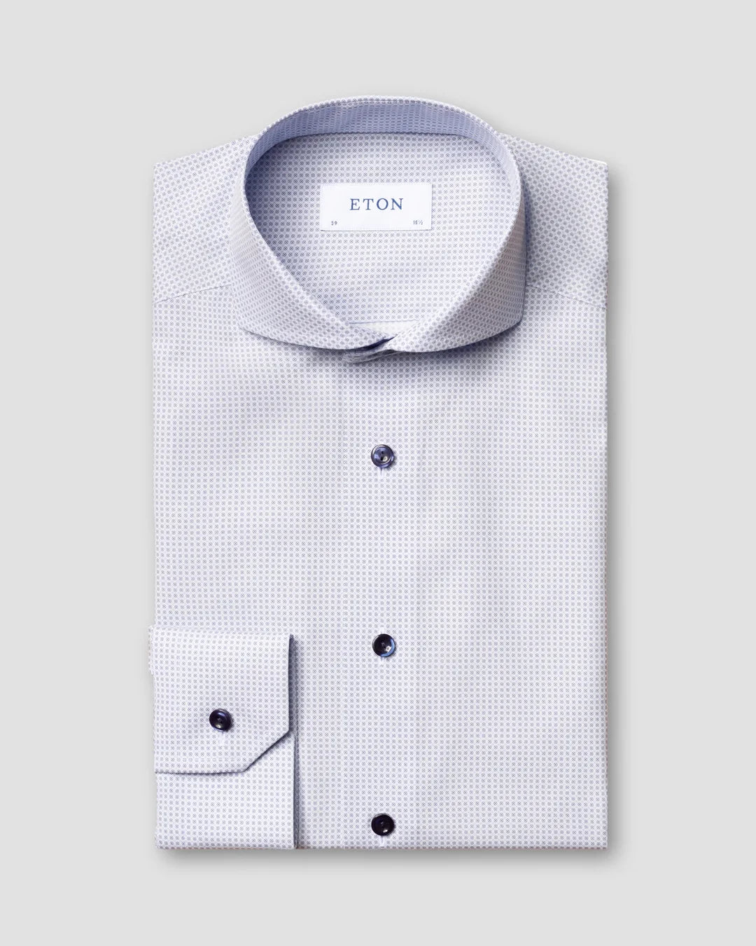 Micro Print Poplin Shirt Eton