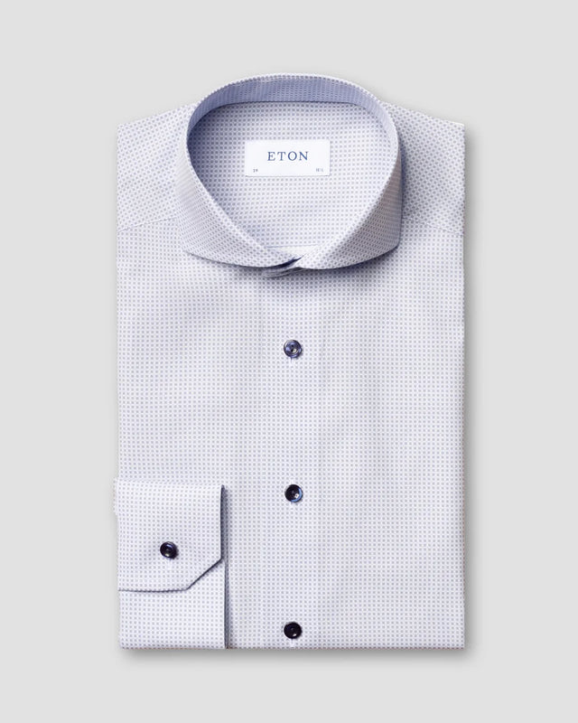 Blaues Mikroprint-Hemd - Eton