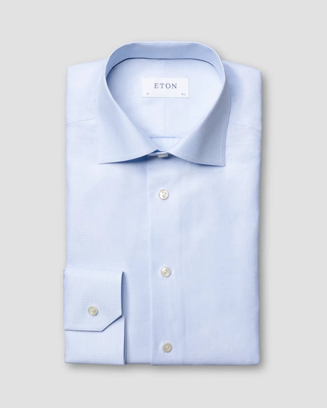 Hellblaues mikrogewebtes Twill-Hemd - Eton