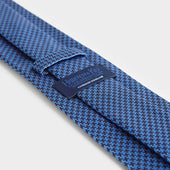Navy Houndstooth Silk Tie