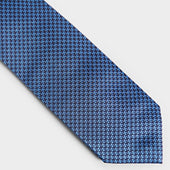 Navy Houndstooth Silk Tie