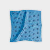 Navy Medium Spot Silk Pocket Square