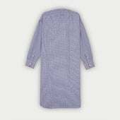 Navy Overcheck Cotton Nightshirt With Red Piping