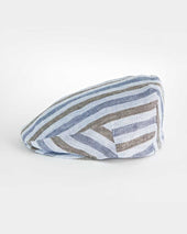 Oxford Stripe Cotton Flat Cap