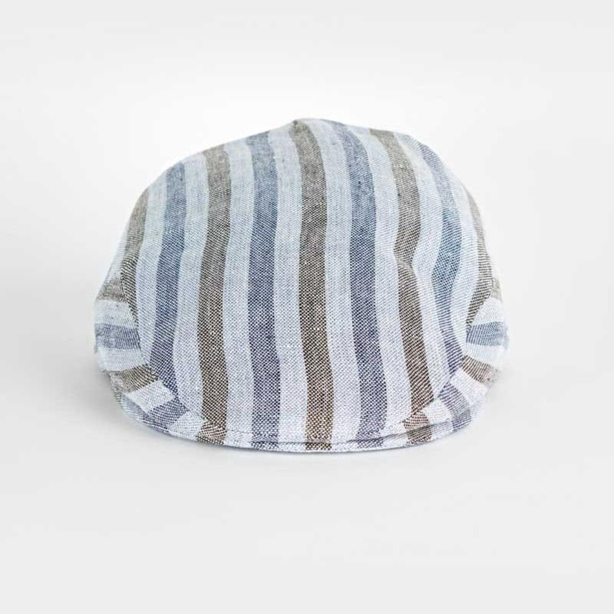 Oxford Stripe Cotton Flat Cap